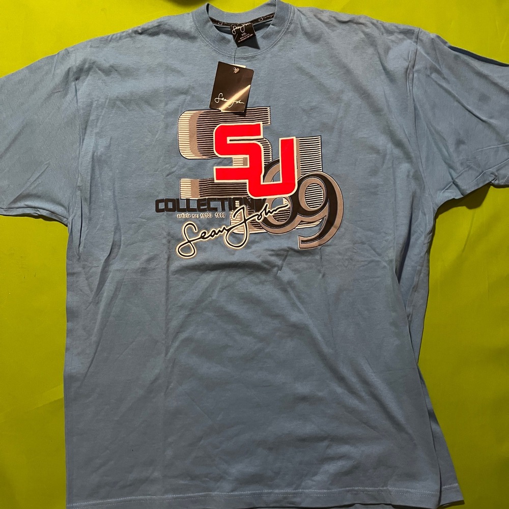 NWT Sean John Vintage 90s T-Shirt Mens XXL Blue SJ 69 Collection USA
